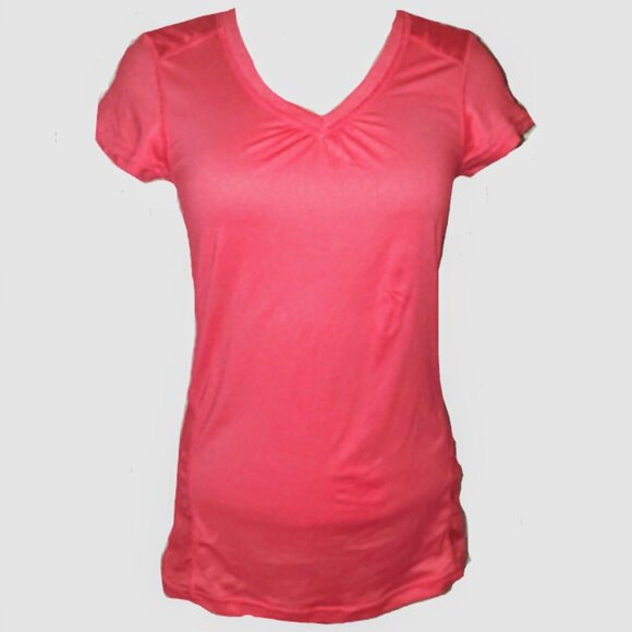 Women's Kirkland Signature Pink Short Sleeved V-Neck T-Shirt - Picture 1 of 10